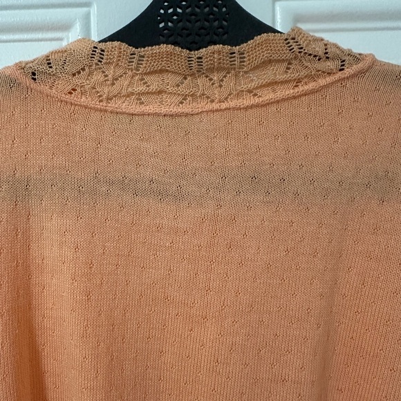 Vintage 80s/90s Haland! Peach Knit Sweater Women’s Large Made in USA - Picture 5 of 10